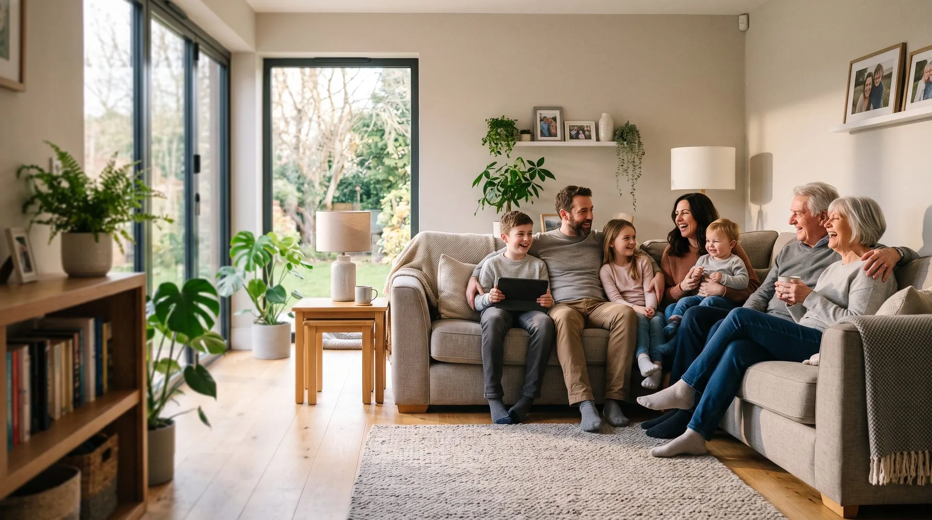 Family enjoying time together at home